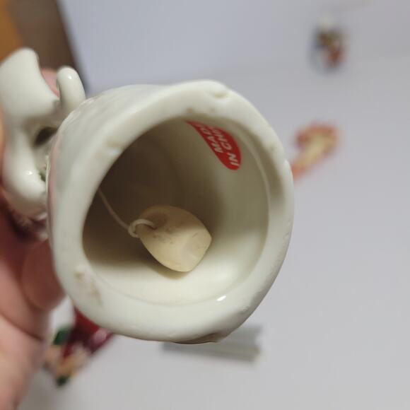 Ceramic Angel with Heart Bell Christmas Ornament - Picture 4 of 4